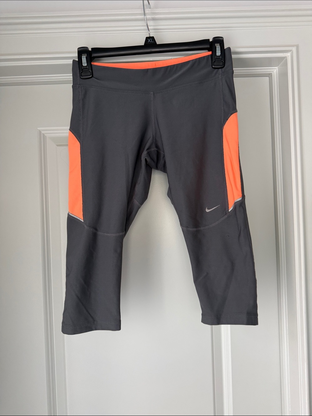 Nike Dark Gray Capri Shorts with Coral Panels